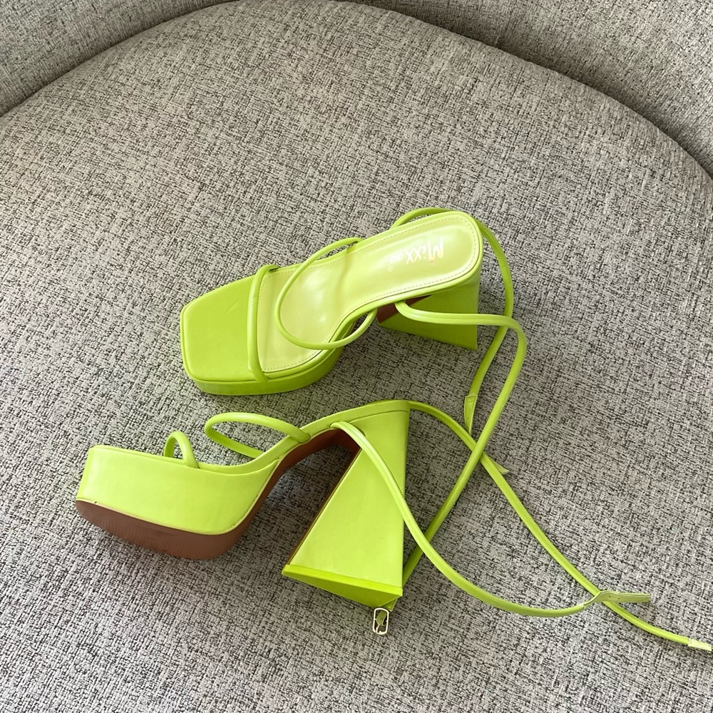 Neon Green Platform Heels